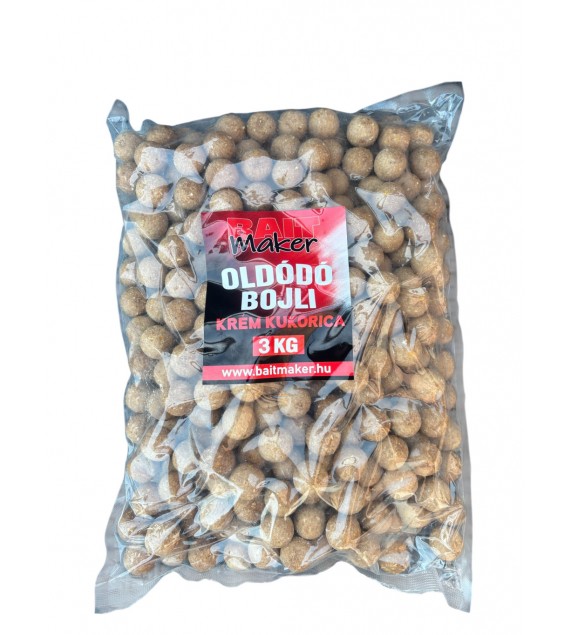 BAIT MAKER Oldódó bojli 24 mm Krém Kukorica 3 kg