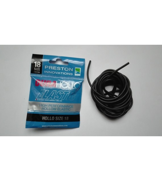 PRESTON DURA HOLLO ELASTIC - SIZE 18 - BLACK (FEKETE 2,8mm)