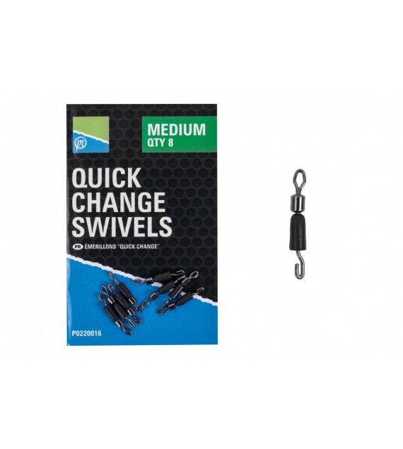 PRESTON QUICK CHANGE SWIVELS - MEDIUM