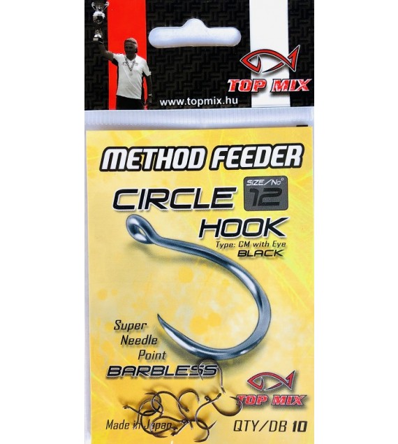 Top Mix Method feeder Circle Barbless hook #12