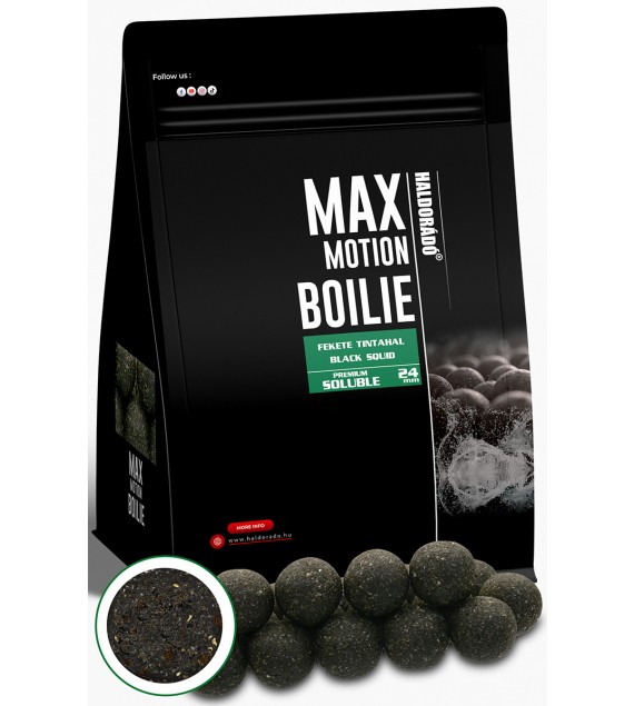 Haldorádó MAX MOTION Boilie Premium Soluble 24 mm - Fekete Tintahal