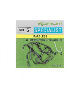 Korum XPERT SPECIALIST BARBLESS HOOKS - SIZE 6 