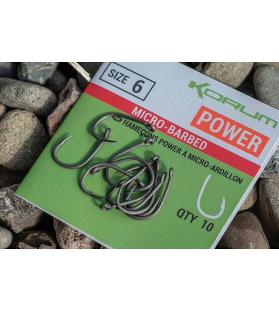 Korum XPERT POWER BARBLESS HOOKS - SIZE 10 