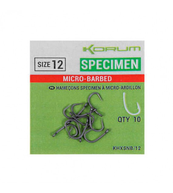 Korum XPERT SPECIMEN MICRO BARBED HOOKS - SIZE 6 