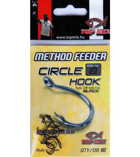 Top Mix Method feeder Circle Barbless hook #8