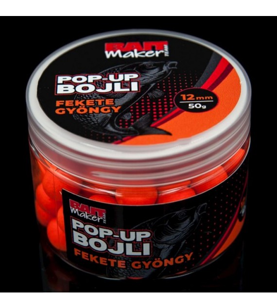 BAIT MAKER Pop Up Bojli 12 mm Fekete Gyöngy 50 g 