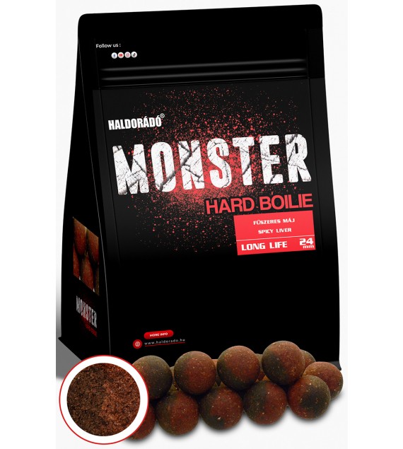 HALDORÁDÓ MONSTER Hard Boilie 24+ - Fűszeres Máj