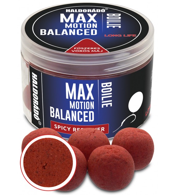 Haldorádó MAX MOTION Boilie Balanced 20 mm - Fűszeres Vörös Máj
