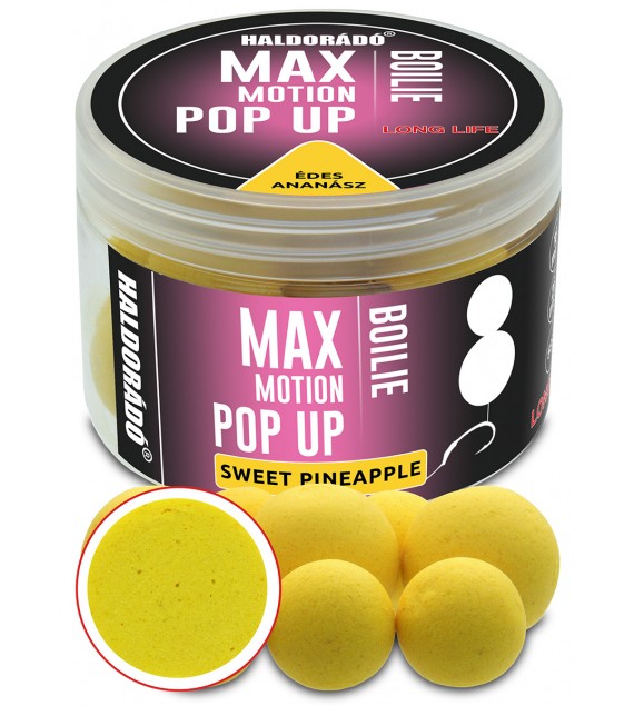 HALDORÁDÓ MAX MOTION Boilie Pop Up 16, 20 mm - Édes Ananász