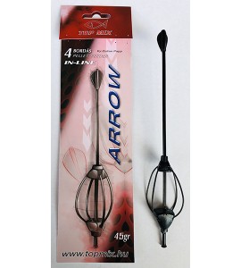 TOP MIX Négybordás arrow method feeder kosár, 45g