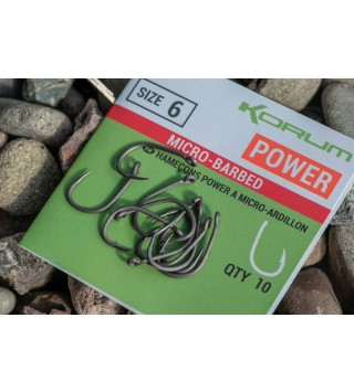 Korum XPERT Power BARBLESS Hooks füles horog - 10 
