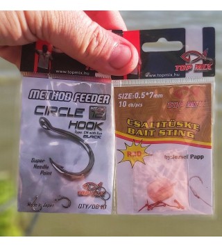 TOP MIX Method Feeder Circle Hook horog #10