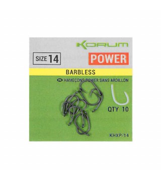 Korum XPERT Power BARBLESS Hooks füles horog - 6 