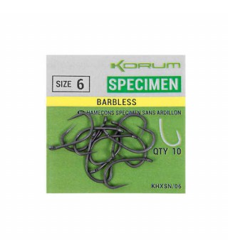 Korum XPERT Specimen BARBLESS Hooks füles horog - 12 