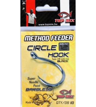 TOP MIX Method Feeder Circle Hook horog Barbless #12