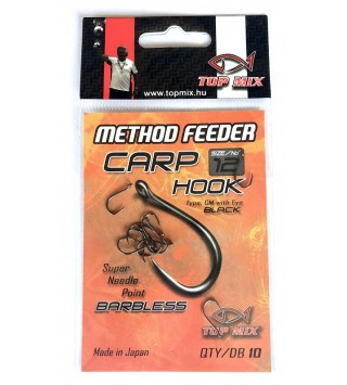 TOP MIX Method Feeder Carp Hook horog Barbless #12