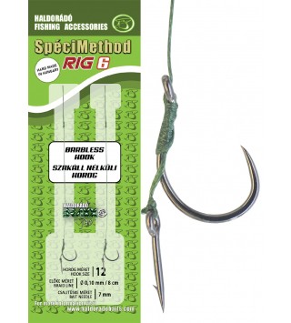 Haldorádó SpéciMethod Rig6 Braid 7 mm / 12 barbless előkötött horog