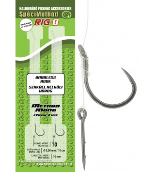 Haldorádó SpéciMethod Rig8 Mono 10 mm / 10 barbless előkötött horog