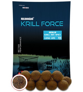 Haldorádó KRILL FORCE Boilie Long Life 24 mm - Krill Hot Spicy